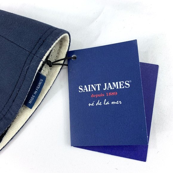 NWT SAINT JAMES REVERSIBLE Nautical Striped Cotton Logo signature Hat Cap - Picture 3 of 8